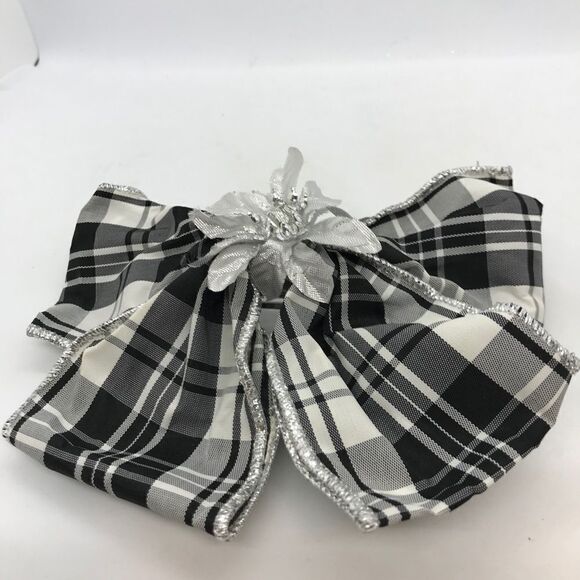 Bow Hair Barrette Watch Plaid Black White Hair Accessory main image 11